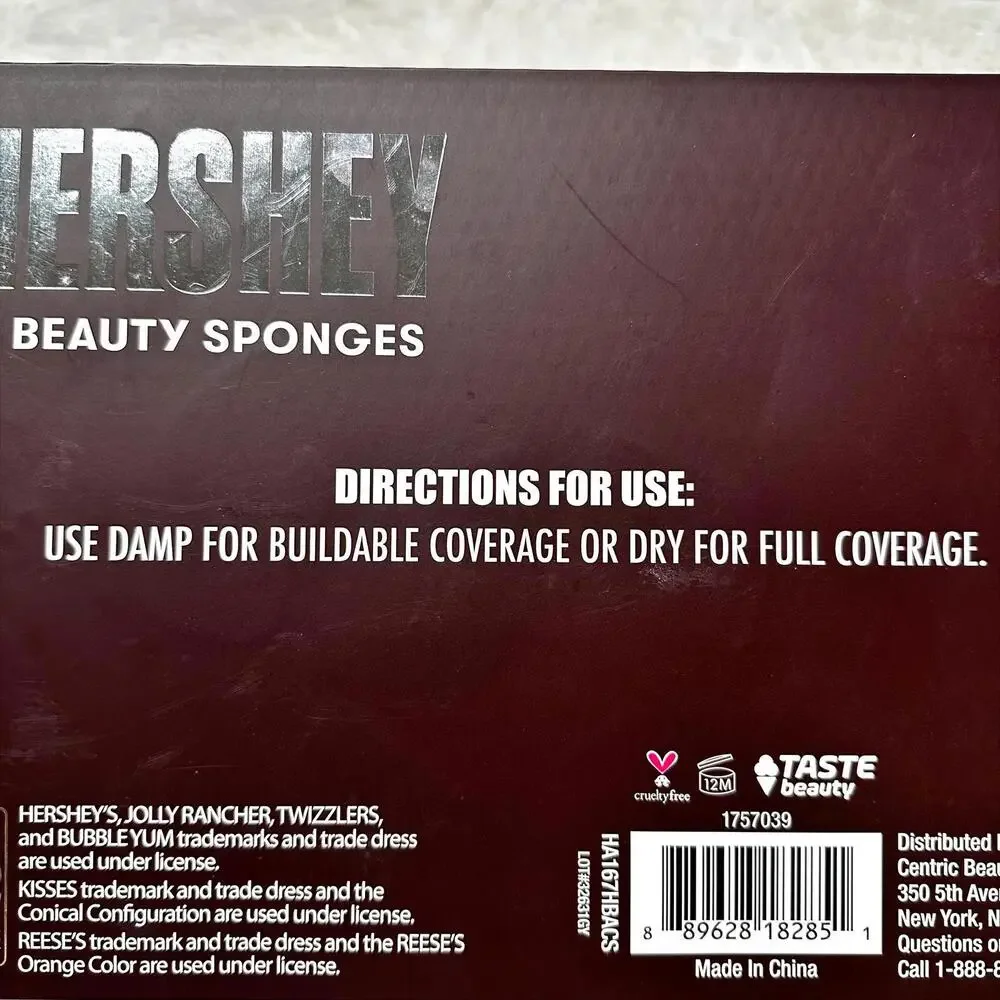 NIP Hershey’s 12-Piece Beauty Makeup Sponges Blenders Wet/ Dry